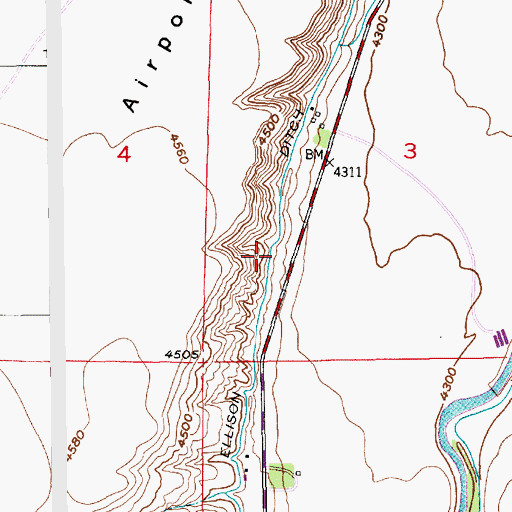 Topographic Map of Ellison Ditch, MT