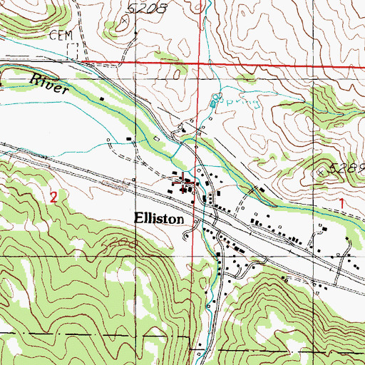 Topographic Map of Elliston Creek, MT
