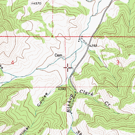 Topographic Map of Elmer Coulee, MT
