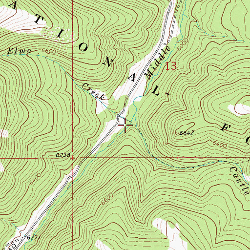 Topographic Map of Elmo Creek, MT