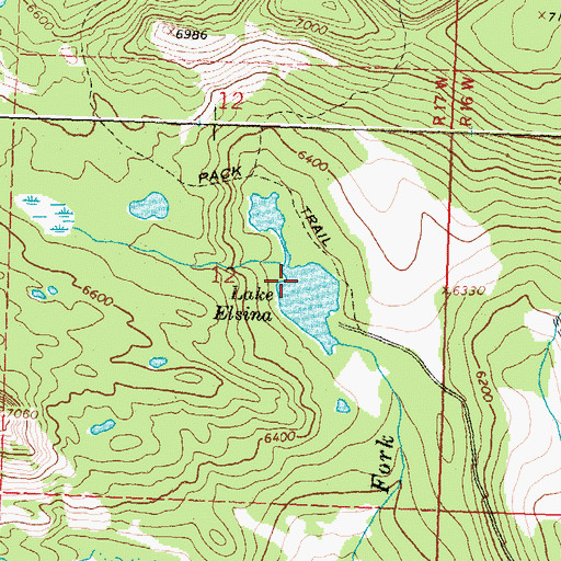 Topographic Map of Lake Elsina, MT