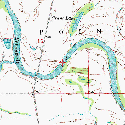 Topographic Map of Sevenmile Lake, AR