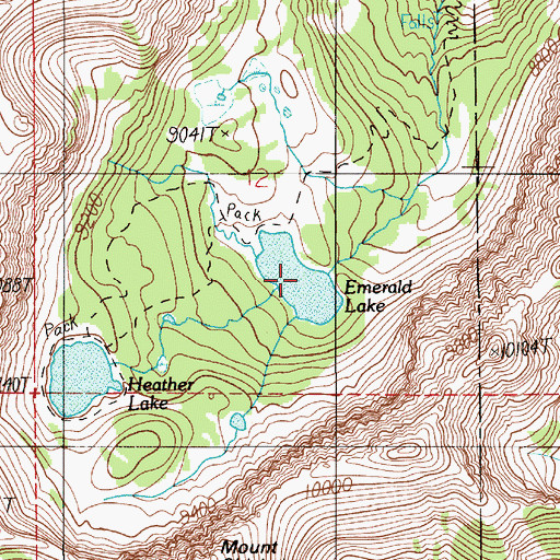 Topographic Map of Emerald Lake, MT