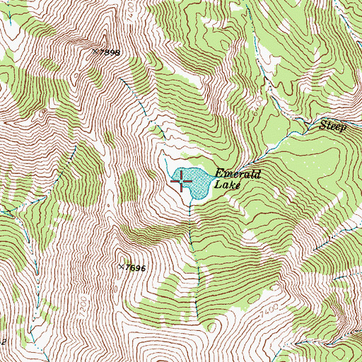 Topographic Map of Emerald Lake, MT