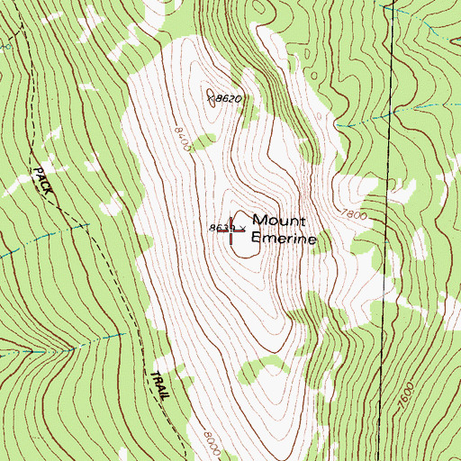 Topographic Map of Mount Emerine, MT
