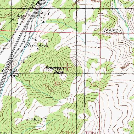 Topographic Map of Emerson Peak, MT