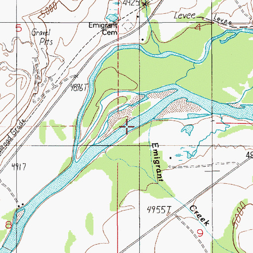 Topographic Map of Emigrant Creek, MT