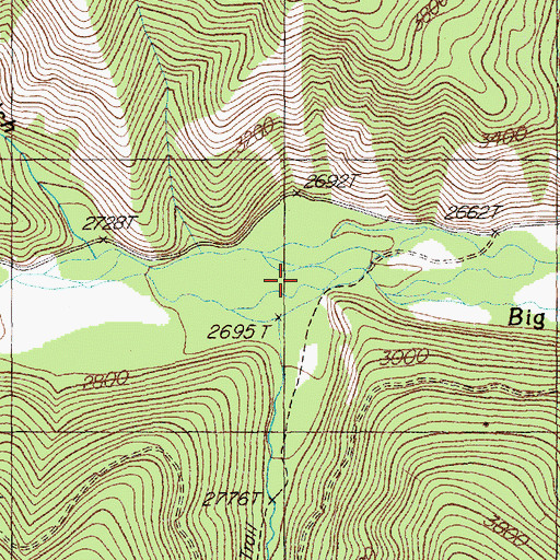 Topographic Map of Emma Creek, MT