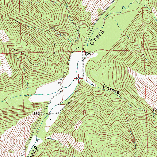 Topographic Map of Emma Gulch, MT