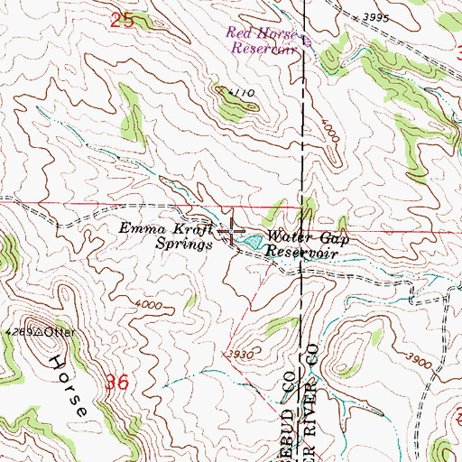 Topographic Map of Emma Kraft Springs, MT