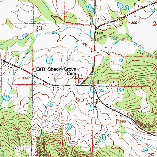 Topographic Map of Shady Grove Cemetery, AR