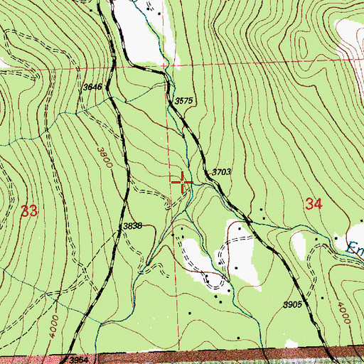 Topographic Map of Emmons Creek, MT