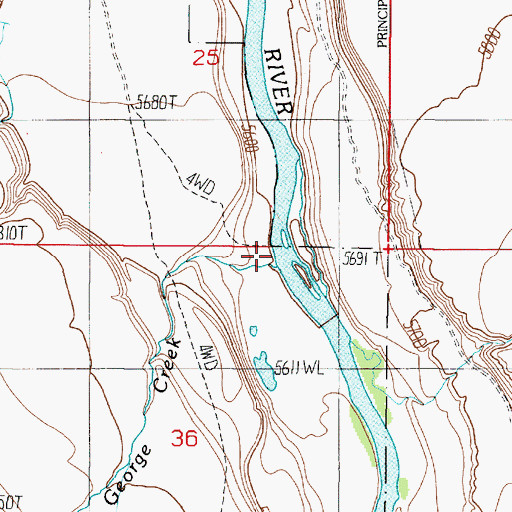 Topographic Map of English George Creek, MT