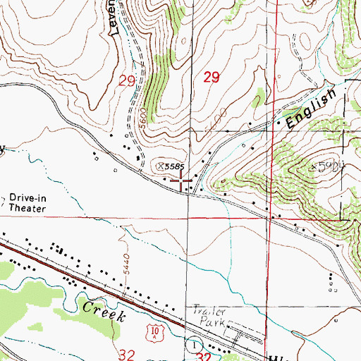 Topographic Map of English Gulch, MT