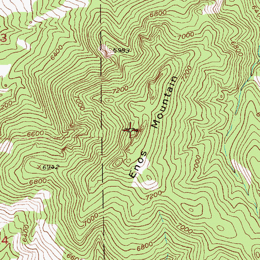 Topographic Map of Enos Mountain, MT