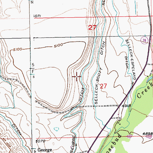 Topographic Map of Espeland-Ostrum-George Ditch, MT
