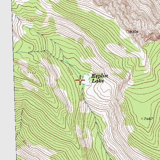 Topographic Map of Esplin Lake, MT