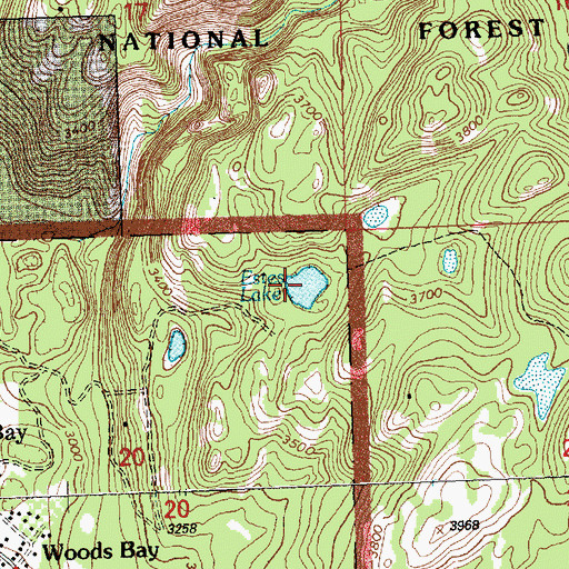 Topographic Map of Estes Lake, MT