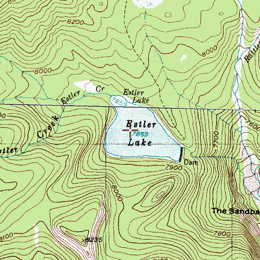 Topographic Map of Estler Lake, MT