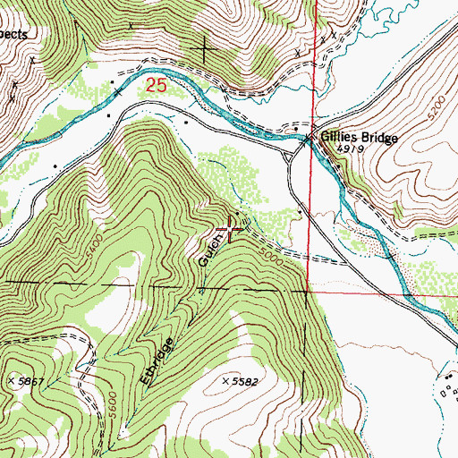 Topographic Map of Ethridge Gulch, MT