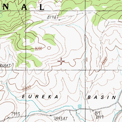 Topographic Map of Eureka Basin, MT