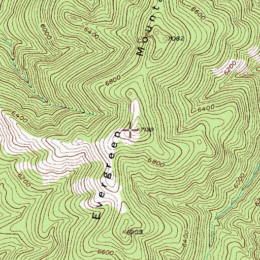 Topographic Map of Evergreen Mountain, MT