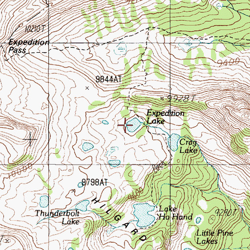 Topographic Map of Expedition Lake, MT