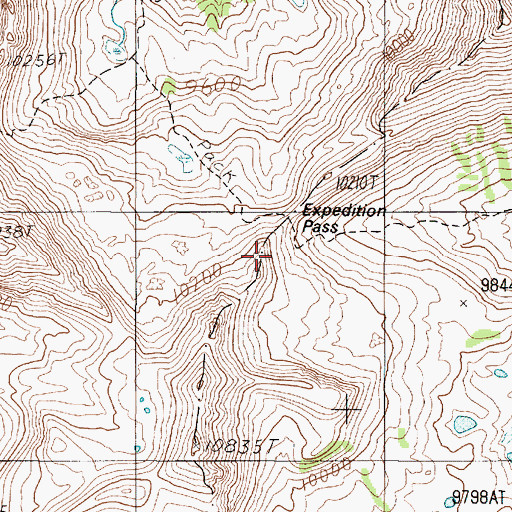 Topographic Map of Expedition Pass, MT