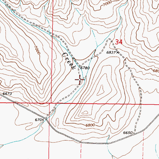 Topographic Map of Express Creek, MT
