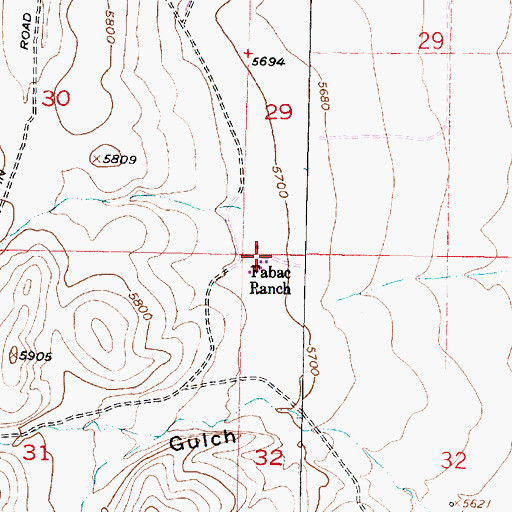 Topographic Map of Fabac Ranch, MT