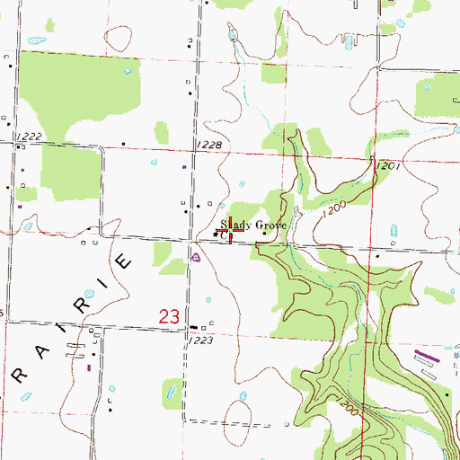 Topographic Map of Shady Grove Baptist Church, AR