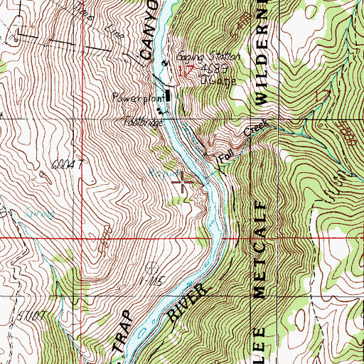 Topographic Map of Fall Creek, MT