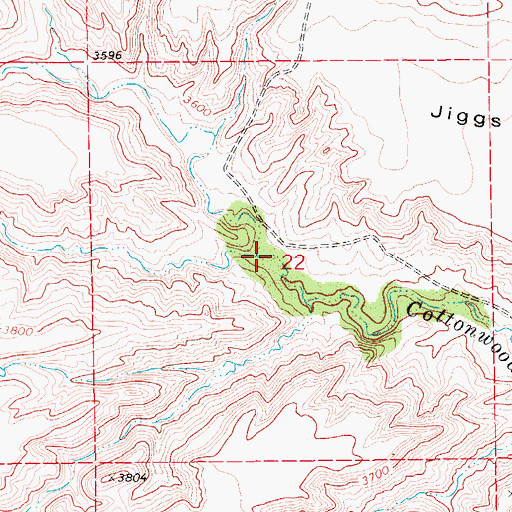 Topographic Map of Fall Creek, MT