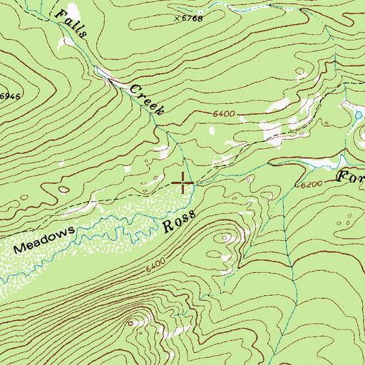 Topographic Map of Falls Creek, MT
