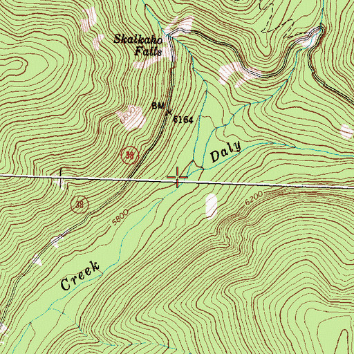 Topographic Map of Falls Creek, MT