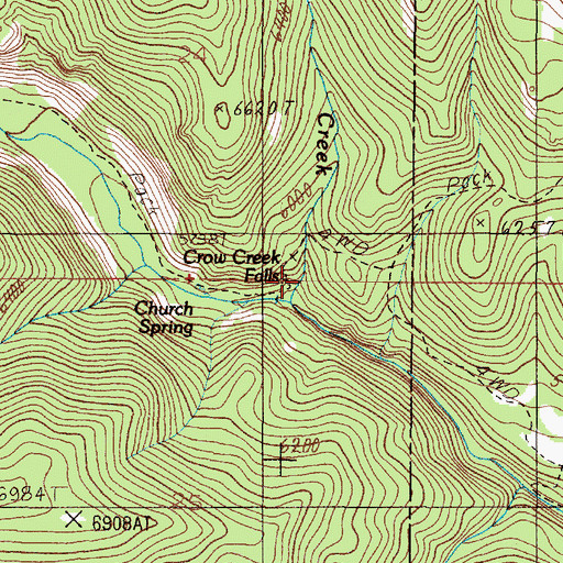 Topographic Map of Falls Creek, MT
