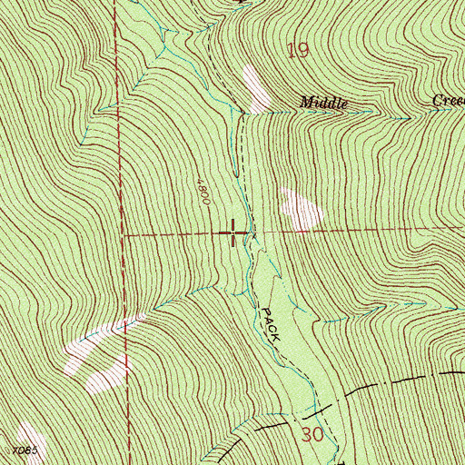 Topographic Map of Falls Creek, MT