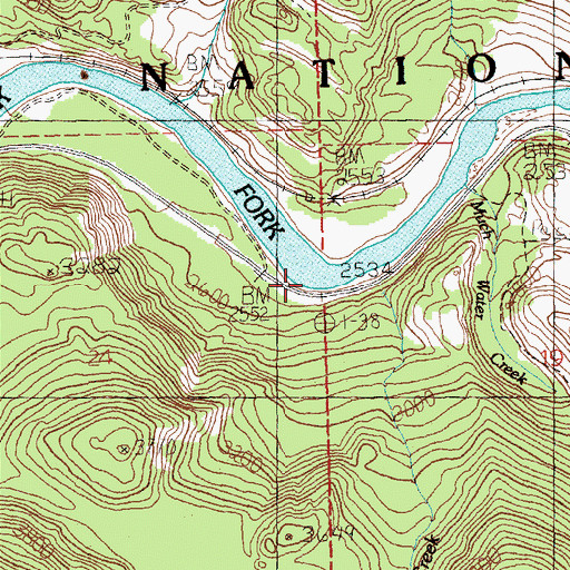 Topographic Map of Falls Creek, MT
