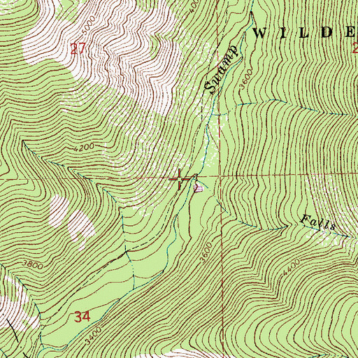 Topographic Map of Falls Creek, MT