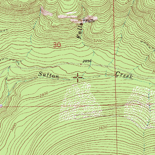 Topographic Map of Falls Creek, MT