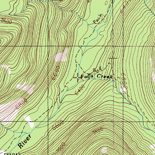 Topographic Map of Falls Creek, MT