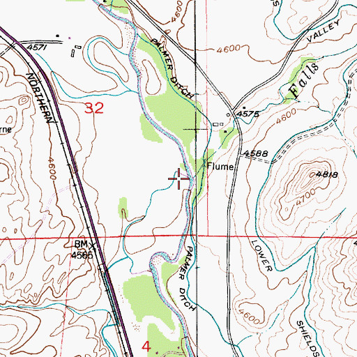 Topographic Map of Falls Creek, MT
