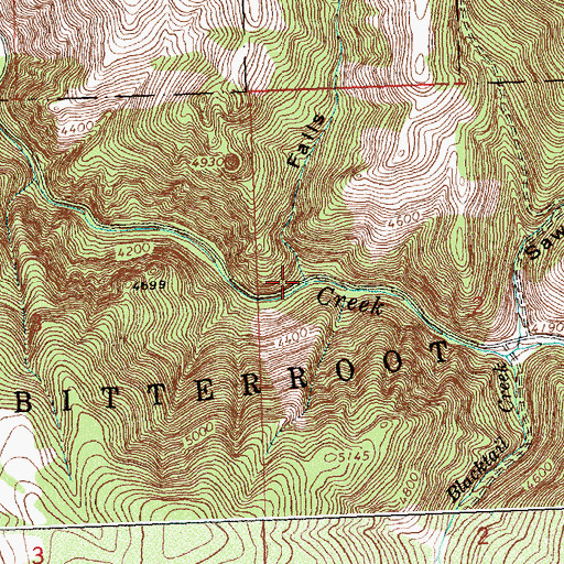 Topographic Map of Falls Gulch, MT