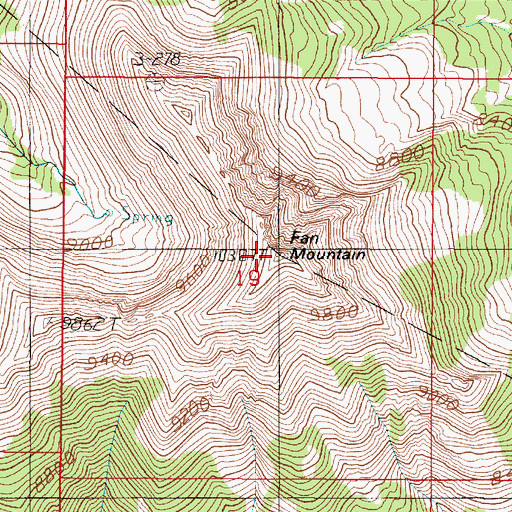 Topographic Map of Fan Mountain, MT