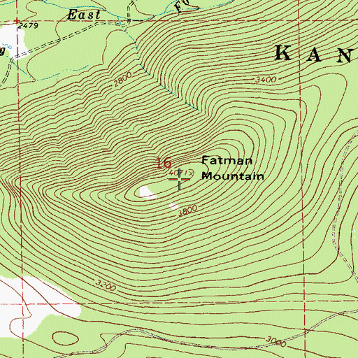 Topographic Map of Fatman Mountain, MT
