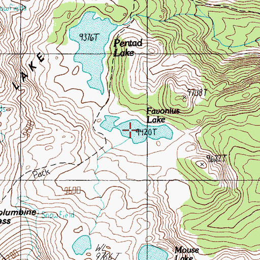 Topographic Map of Favonius Lake, MT