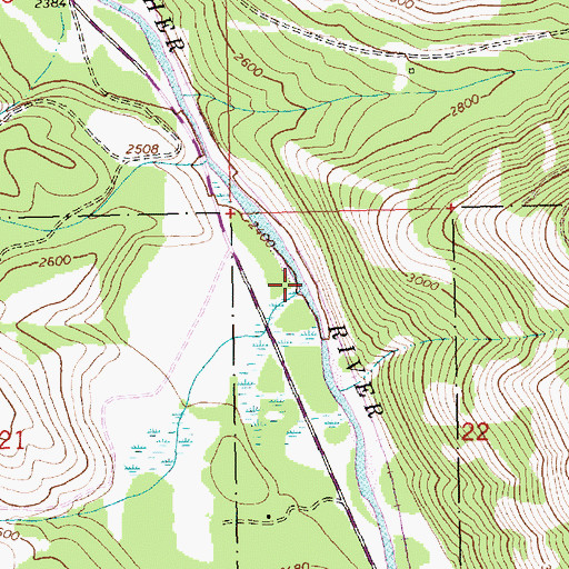 Topographic Map of Fawn Creek, MT