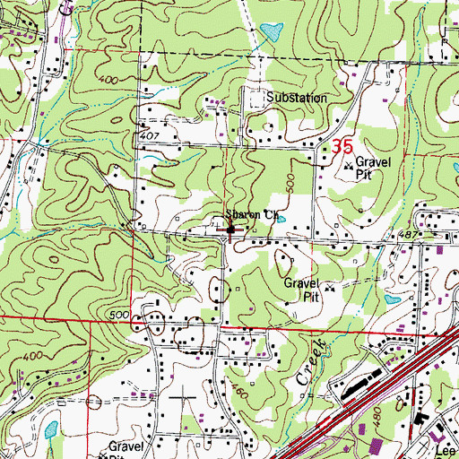 Topographic Map of Sharon Missionary Baptist Church, AR