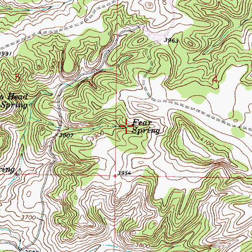Topographic Map of Fear Spring, MT