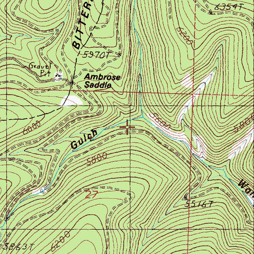 Topographic Map of Feather Gulch, MT